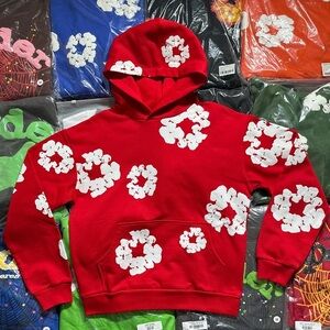 Denim Tears The Cotton Wreath Hoodie ‘Red’